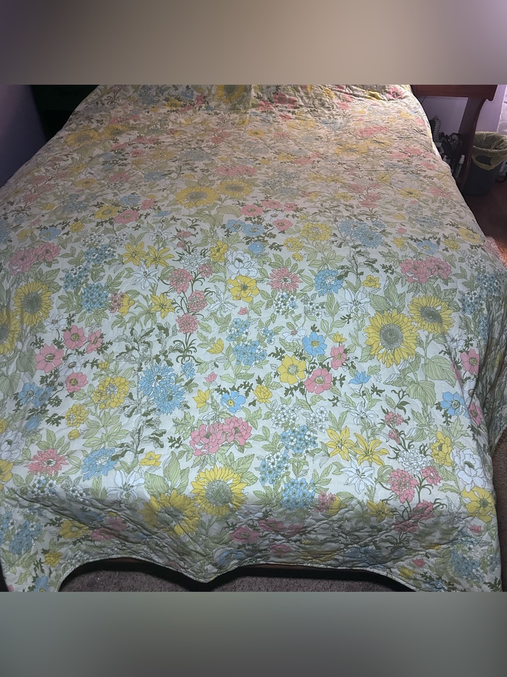 70’s Mod Cannon Royal Family Cotswolds Twin Quilted Coverlet